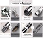 XLRPAT 304 stainless steel telescopic rod (size 35.5" to 63"), no need for drilling, can be installed and removed by rotating, suitable for wardrobes, kitchens, RVs, bathrooms, etc