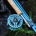 Sougayilang Fly Fishing Reel, Die Cast Aluminum Fly Reel, 5/6, 7/8, Weight Saltwater Fly Reels-Blue #5