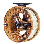 M MAXIMUMCATCH Maxcatch ECO Large Arbor Fly Fishing Reel (3/4wt 5/6wt 7/8wt) and Pre-Loaded Fly Reel with Line Combo (Brown Trout Reel Loaded Moss Green Line, 5/6 Weight)