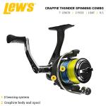 Lew's Crappie Thunder Spinning Reel and Fishing Rod Combo, 7-Foot 2-Piece IM6 Graphite Blank, Right or Left-Hand Retrieve, Crappie Thunder Green