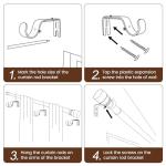 Matte Black Curtain Rod Itself is 30-144 inch 2 Pack, Fit 30 to 142, 66 to 120 inch Windows with 1 Inch Diameter Heavy Duty Adjustable Telescopic Rod, 1 Inch Diameter Splicing Extra Long