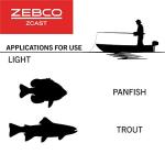 Zebco Z-Cast Casting Fishing Rod, Extendable 17-Inches to 5-Foot 6-Inch Telescopic Durable Z-Glass Fishing Pole, Comfortable EVA Rod Handle, Shock-Ring Guides, Medium Power, Red