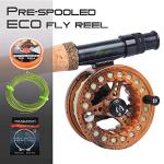 M MAXIMUMCATCH Maxcatch ECO Large Arbor Fly Fishing Reel (3/4wt 5/6wt 7/8wt) and Pre-Loaded Fly Reel with Line Combo (Brown Trout Reel Loaded Moss Green Line, 5/6 Weight)
