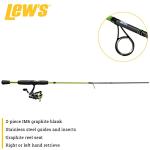 Lew's Crappie Thunder Spinning Reel and Fishing Rod Combo, 7-Foot 2-Piece IM6 Graphite Blank, Right or Left-Hand Retrieve, Crappie Thunder Green