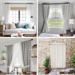 Matte Black Curtain Rod Itself is 30-144 inch 2 Pack, Fit 30 to 142, 66 to 120 inch Windows with 1 Inch Diameter Heavy Duty Adjustable Telescopic Rod, 1 Inch Diameter Splicing Extra Long