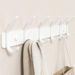 GWAAZXGZ Coat Rack Wall Mount Hooks - 15 Inch Matte White Metal 6-Hook Organizer Wall Mounted, Modern Kids Room, Entryway & Bathroom Hanger for Beach Towels, Coats, Purses, Bags (1 Pack)
