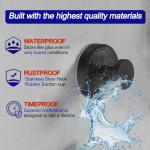 Bntuk Suction Cup Hooks for Shower, Removable Towel Hooks for Bathroom Window Glass Door Wall, Bath Robe Looafh Wreath Hook for Hanging - 2 Pack, Black