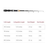 Telescopic Fishing Rod - Collapsible, Extendable for Saltwater and Freshwater, Lightweight and Compact Design, 3.2 Feet