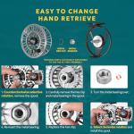 SF SF-003 Pro Fly Fishing Reel for Freshwater - CNC Machined, Mid Arbor Design, Smooth Drag System, Lightweight Aluminum Body - 5/6wt, Gunmetal Gray & Black,Pre-Loaded Moss Green Fly Line Kit