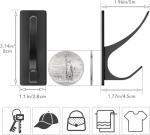 pickpiff Self Adhesive Coat Hooks for Hanging: Heavy Duty Stainless Wall Hook for Towel, Backpack, Hat, Sturdy Metal Hanger for Bathroom, Bedroom, Door, 4-Pack, Matt Black