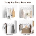 GWAAZXGZ Coat Rack Wall Mount Hooks - 15 Inch Matte White Metal 6-Hook Organizer Wall Mounted, Modern Kids Room, Entryway & Bathroom Hanger for Beach Towels, Coats, Purses, Bags (1 Pack)