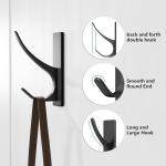 pickpiff Self Adhesive Coat Hooks for Hanging: Heavy Duty Stainless Wall Hook for Towel, Backpack, Hat, Sturdy Metal Hanger for Bathroom, Bedroom, Door, 4-Pack, Matt Black