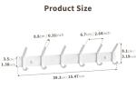 GWAAZXGZ Coat Rack Wall Mount Hooks - 15 Inch Matte White Metal 6-Hook Organizer Wall Mounted, Modern Kids Room, Entryway & Bathroom Hanger for Beach Towels, Coats, Purses, Bags (1 Pack)