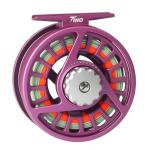 Maxcatch Tino Fly Fishing Reel, Large Arbor All Aluminum with CNC Cutting Trout Fly Reels, 3/4 5/6 7/8wt (Reel with Line Pre-Loaded (Purple), 5/6wt)