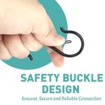 12 Pcs S Hooks for Hanging Heavy Duty, 3.5-inch Heavy Duty Metal S Hook with Safety Buckle, Suitable for 0.5 inch Rods, S Hook for Hanging Plants, Closet, Kitchen Utensil, Pot, Pan, Bags