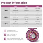 Maxcatch Tino Fly Fishing Reel, Large Arbor All Aluminum with CNC Cutting Trout Fly Reels, 3/4 5/6 7/8wt (Reel with Line Pre-Loaded (Purple), 5/6wt)
