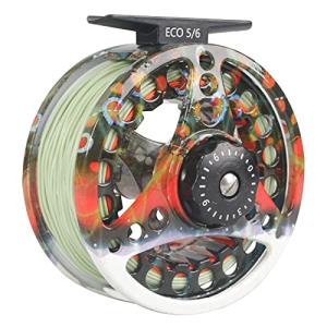 M MAXIMUMCATCH Maxcatch ECO Large Arbor Fly Fishing Reel (3/4wt 5/6wt 7/8wt) and Pre-Loaded Fly Reel with Line Combo (Brook Trout Fly Reel Loaded Moss Green Line, 3/4 Weight)