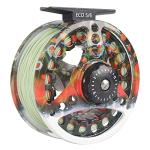 M MAXIMUMCATCH Maxcatch ECO Large Arbor Fly Fishing Reel (3/4wt 5/6wt 7/8wt) and Pre-Loaded Fly Reel with Line Combo (Brook Trout Fly Reel Loaded Moss Green Line, 3/4 Weight)