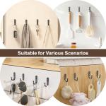 BREYDROK 20-Pack Towel Hooks for Bathroom, Heavy Duty Black Metal Wall Hooks for Robe, Coat, Kitchen, Closet, Garage Organizer