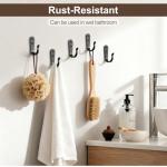 BREYDROK 20-Pack Towel Hooks for Bathroom, Heavy Duty Black Metal Wall Hooks for Robe, Coat, Kitchen, Closet, Garage Organizer