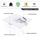 ZESLMG Adhesive Wall Hooks for Hanging, 16 Pack Self Sticky Hooks Heavy Duty 22lb Clear, Removable Shower Hook No Damage for Towel Key Coat Wreath Picture Outdoor Ceiling Bathroom Kitchen, Waterproof