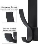Optish Over The Door Hooks, Door Hanger Hooks for Hanging, Over The Doors Towel Racks for Bathroom with 12 Coat Hook, Coat Rack Dorm Essentials Bathroom Accessories（1 Pack, Black）