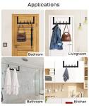 Optish Over The Door Hooks, Door Hanger Hooks for Hanging, Over The Doors Towel Racks for Bathroom with 12 Coat Hook, Coat Rack Dorm Essentials Bathroom Accessories（1 Pack, Black）