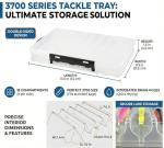 Fishing Lure Box Double-Sided: 3 Packs Large Saltwater Lure Storage Fishing Tackle Box for Crankbait Jerkbait Squid Jig Case Organizer - 18 Grids (Clear)