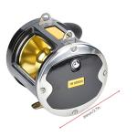 VBESTLIFE TR12000 All Metal Trolling Fishing Reel, High-Strength Bearings, Strong Body, Farther Throwing Distance, Carbon Fiber Brake Washer, Black, Ambidextrous, 55 Pounds Drag