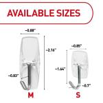 Command Medium Clear Wire Toggle Hooks, 6 Hooks and 8 Strips, Damage-Free Hanging Wall Hangers for Hanging Christmas Decorations, Holds up to 2 lb