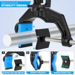 PLUSINNO 2 Pack Fishing Rod Holders for Boat, Upgraded Dual-V Shaped Design, Fit Round/Square Tube Boat Fishing Gear