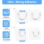 YEHOSHUN Shower Rod Holder with Strong Adhesive, 4 Pack Shower Curtain Rod Holder for Wall, Tension Curtain Rod Bracket No Drilling (Rod not Included)
