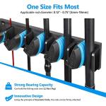 PLUSINNO Vertical Fishing Rod Holder, Wall Mounted Fishing Rod Rack, Fishing Pole Holder Holds Up to 9 Rods or Combos, Fishing Rod Holders for Garage, Fishing Gear and Gifts for Men