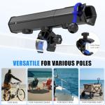 VEXPLO Clamp on Bike Fishing Rod Holder for Bike Round Frame, Adjustable Fishing Pole Holders for Boat, Bicycle, Chairs, Cart, Scooter, Wagon, Motorcycle, ATV & Beach Car (1.6" Inner Diameter)