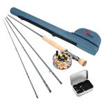 8 Fans Fly Fishing Rod and Reel Combos with 4-Sections Portable Fishing Rod and CNC-machined Aluminum Alloy Fly Reel,Fishing Complete Starter Package (9ft 7/8wt)