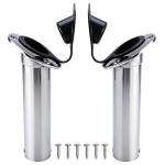 NovelBee 2pcs Fishing Rod Holders with Rubber Cap and Mounting Screws,Stainless Steel Flush Mount Rod Holder for Fishing Boat (30 Degree)