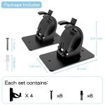 4 Pieces Self Adhesive Curtain Rod Bracket, Universal Plastic Curtain Rod Holders, No Drill Curtain Rod Brackets Curtain Rod Hooks for Bathroom, Bedroom, Livingroom, Kitchen (Black)