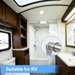 YEHOSHUN Shower Rod Holder with Strong Adhesive, 4 Pack Shower Curtain Rod Holder for Wall, Tension Curtain Rod Bracket No Drilling (Rod not Included)