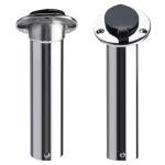 NovelBee 2pcs Fishing Rod Holders with Rubber Cap and Mounting Screws,Stainless Steel Flush Mount Rod Holder for Fishing Boat (30 Degree)