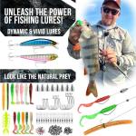 PLUSINNO Waterproof Sling Tackle Bag For Fishing Gear With Tackle Boxes & Rod Holder, Gifts for Men With Fishlures, Pliers, Fish Lip Gripper, Black Camo Fishing Backpack