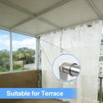 YEHOSHUN Shower Rod Holder with Strong Adhesive, 4 Pack Shower Curtain Rod Holder for Wall, Tension Curtain Rod Bracket No Drilling (Rod not Included)