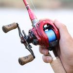Sougayilang Baitcasting Reels, 8:1 Gear Ratio Fishing Reel with Magnetic Braking System Casting Reel, 9 + 1 Ball Bearings Super Smooth Anti-Corrosion Baitcaster Reel-Left Hand(Red)