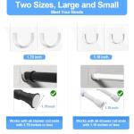 YEHOSHUN Shower Rod Holder with Strong Adhesive, 4 Pack Shower Curtain Rod Holder for Wall, Tension Curtain Rod Bracket No Drilling (Rod not Included)