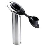 NovelBee 2pcs Fishing Rod Holders with Rubber Cap and Mounting Screws,Stainless Steel Flush Mount Rod Holder for Fishing Boat (30 Degree)