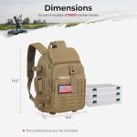Piscifun Fishing Tackle Backpack with Rod & Gear Holder, Lightweight Outdoor Water-Resistant Fishing Shoulder Storage Bag with Protective Rain Cover, Khaki