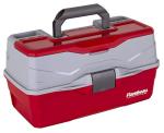 Flambeau Outdoors 6383TB 3-Tray Tackle Box - Classic Fishing Lure Storage Organizer, Large Portable Tackle Box, 32 Tray Compartments, Red/Gray