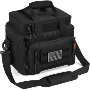 FREEAMG Fishing Tackle Bag - Holds 3400-3600 Size Tackle Boxes -Saltwater & Freshwater Fishing Bags - Padded Shoulder Strap Fishing Bags (Black) (Bag Only)