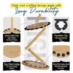 Rush Creek Creations Round 16 Fishing Rod Storage Rack - Features Traditional Handcrafted Wood Post - No Tool Assembly, Wood Grain Laminate