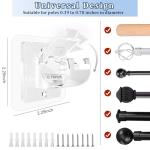 Codoule Self Adhesive No Drill Adjustable Curtain Rod Holder Hooks Brackets, Nail Free, No Drilling Hangers for Bathroom, Kitchen, Home, Bathroom and Hotel, Transparent, 8PCS