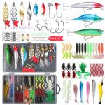 EXAURAFELIS 79pcs Fishing Lure Fish Bait swimbaits Bass Lures kit Tackle Including Crankbaits Metal Spoons Plastic Worms Jigs Topwater Lures Tackle Box Fishing Gear